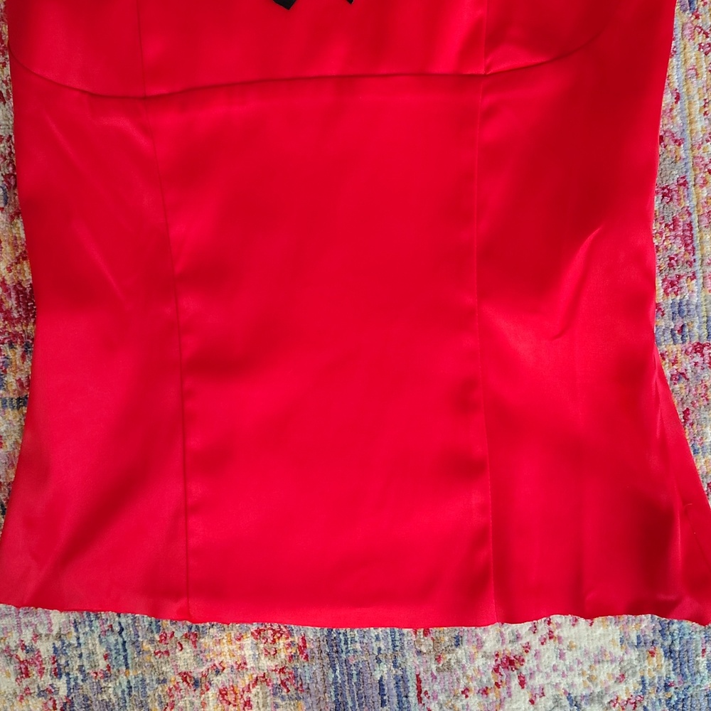 Dollskill Current Mood Red Halter Top with Black Lace - Picture 5 of 5